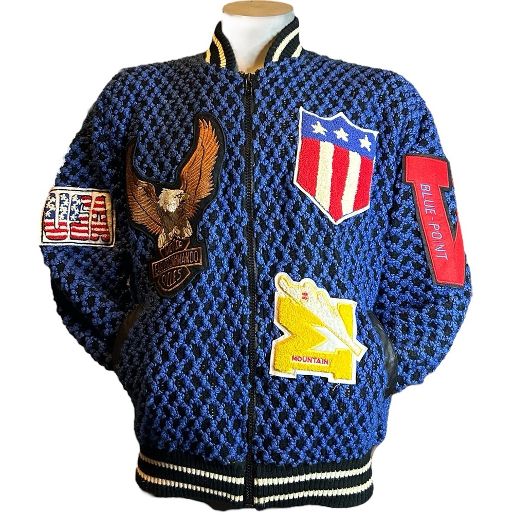 Vtg 80’s BIG PATCH Biker Motorcycle Jacket